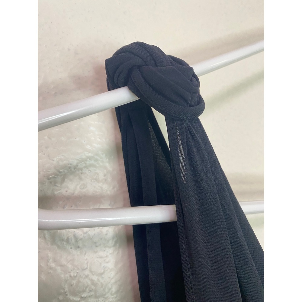 Moschino Cheap and Chic Black Wrap Dress Knotted Shoulder Italy Size 6 - Picture 5 of 9